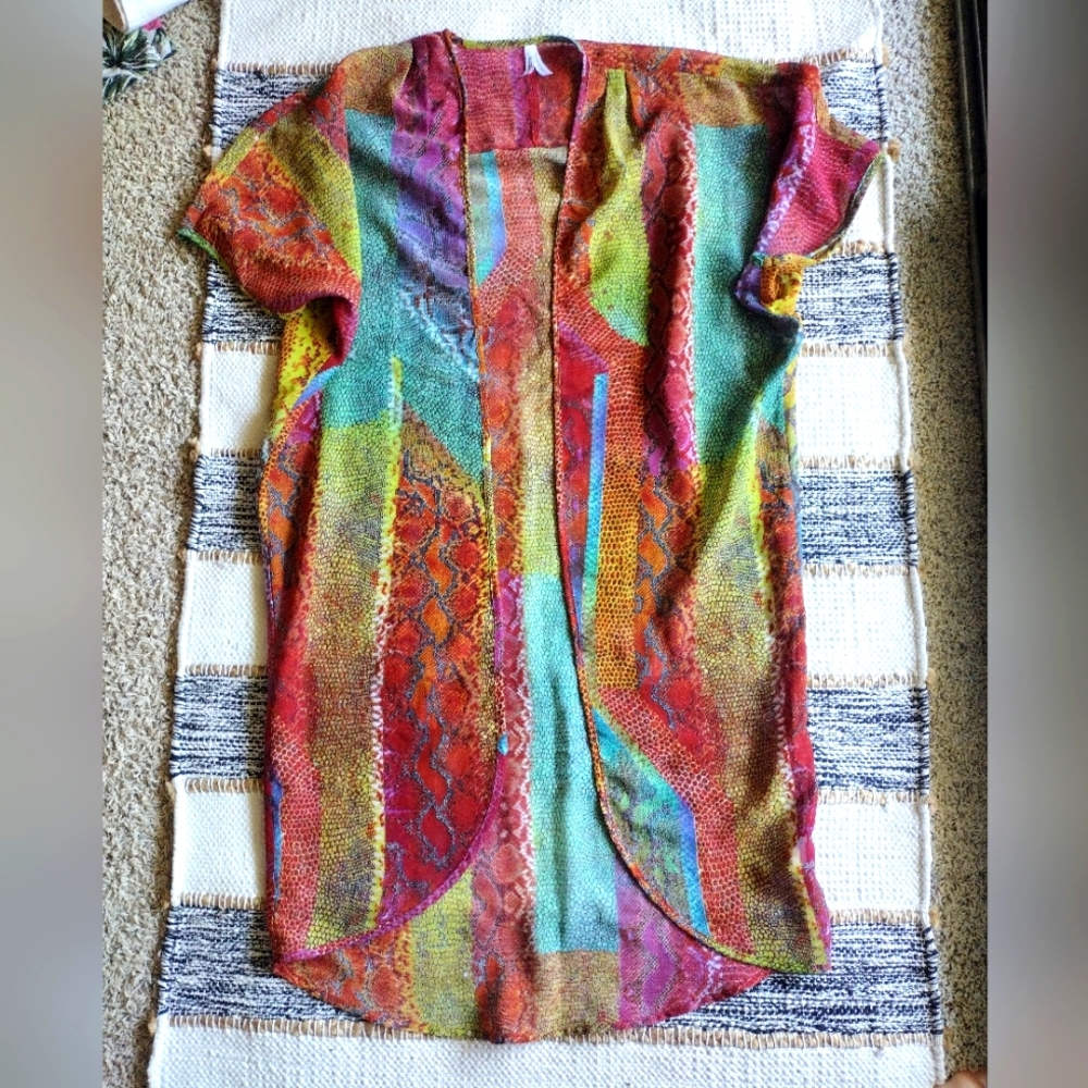 Live 4 Truth Multicolor Abstract Knit Wrap (red, pink, green, blue, yellow)